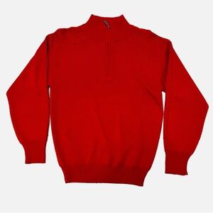 Vintage Meister 1/4 Zip Red Long Sleeve Mock Neck Sweater size Small